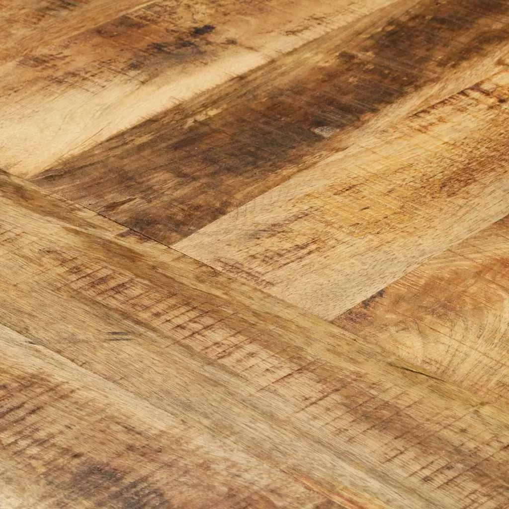 Round Dining Table Brown 175cm Rough Mango Wood