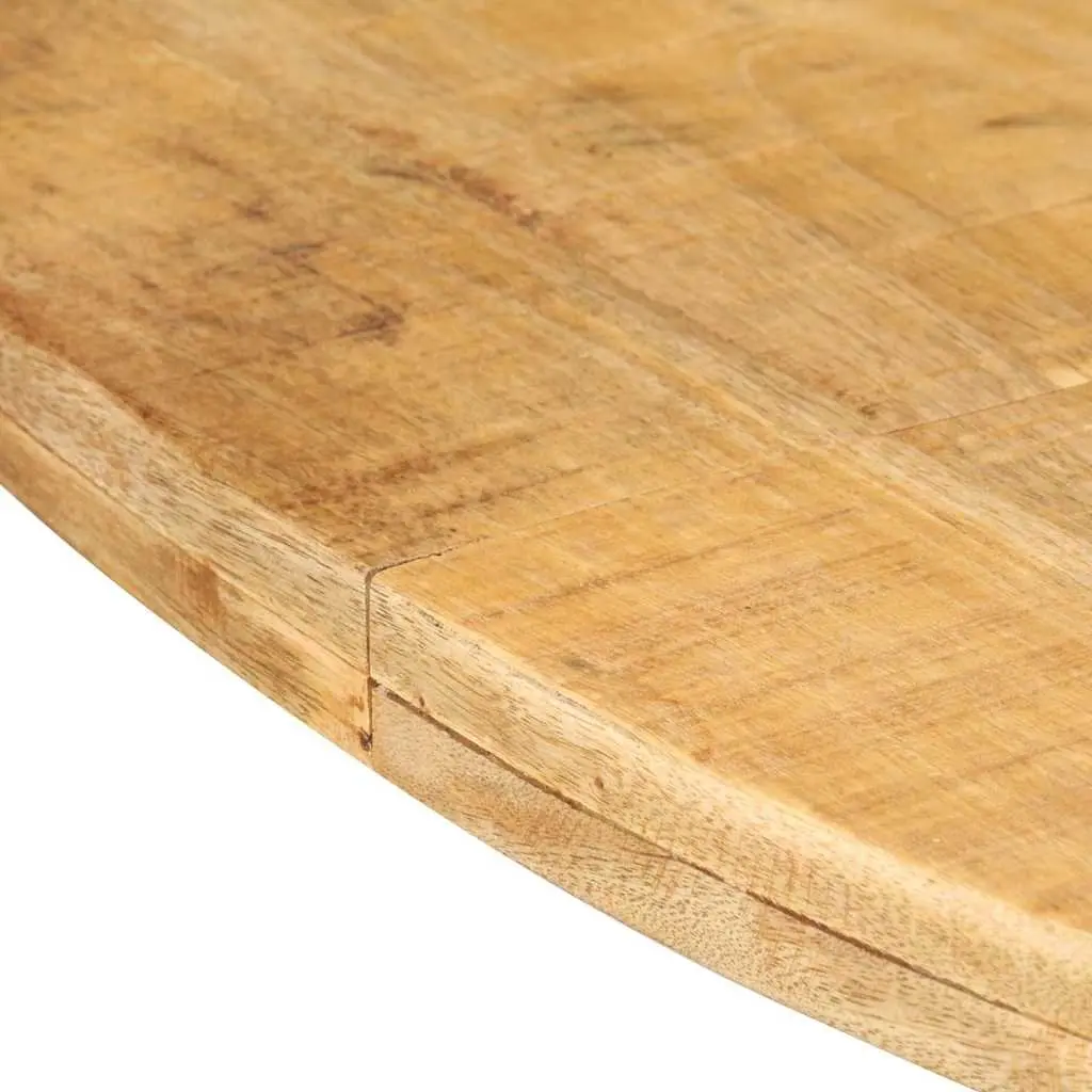 Round Dining Table Brown 175cm Rough Mango Wood