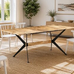 Charming Solid Mango Wood Dining Table 180x90x76cm