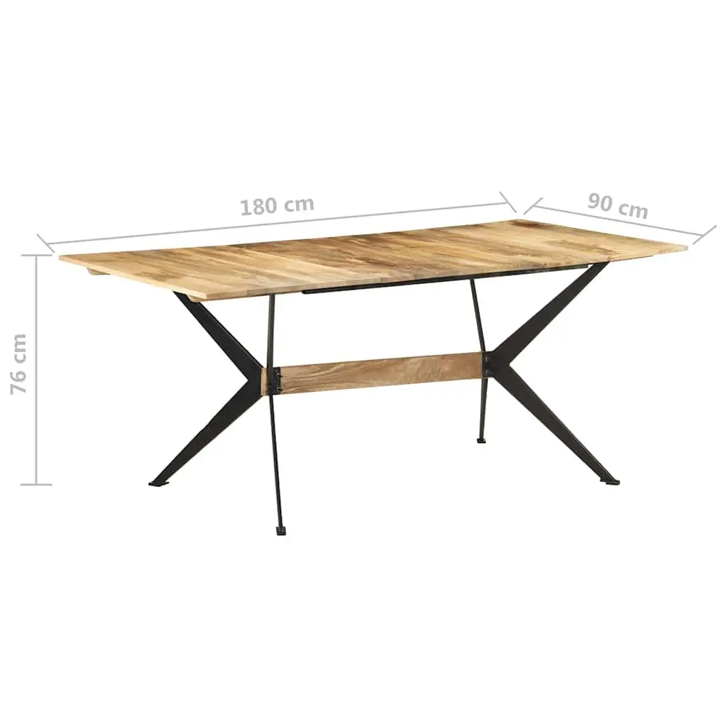 Dining Table Industrial Style 180x90x76cm Solid Mango Wood Brown