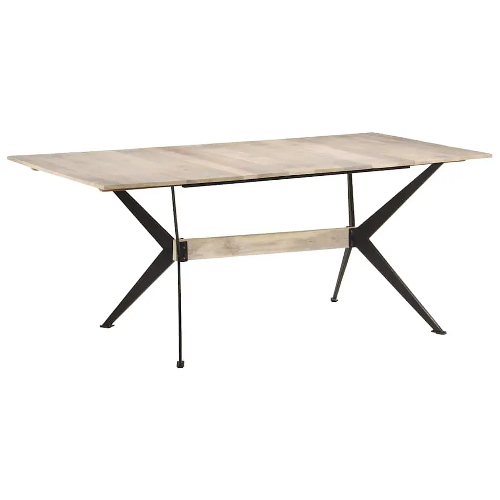 Solid Mango Wood Dining Table 180x90x76 cm Brown Kitchen Room Furniture