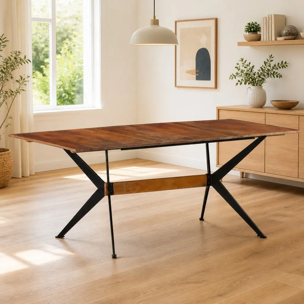 Solid Mango Wood Dining Table 180x90x76 cm Brown Kitchen Room Furniture