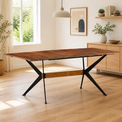 Warm Solid Mango Wood Dining Table 180x90x76 cm