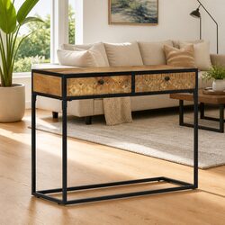 Industrial Design Console Table with Drawers 100x35x75 cm