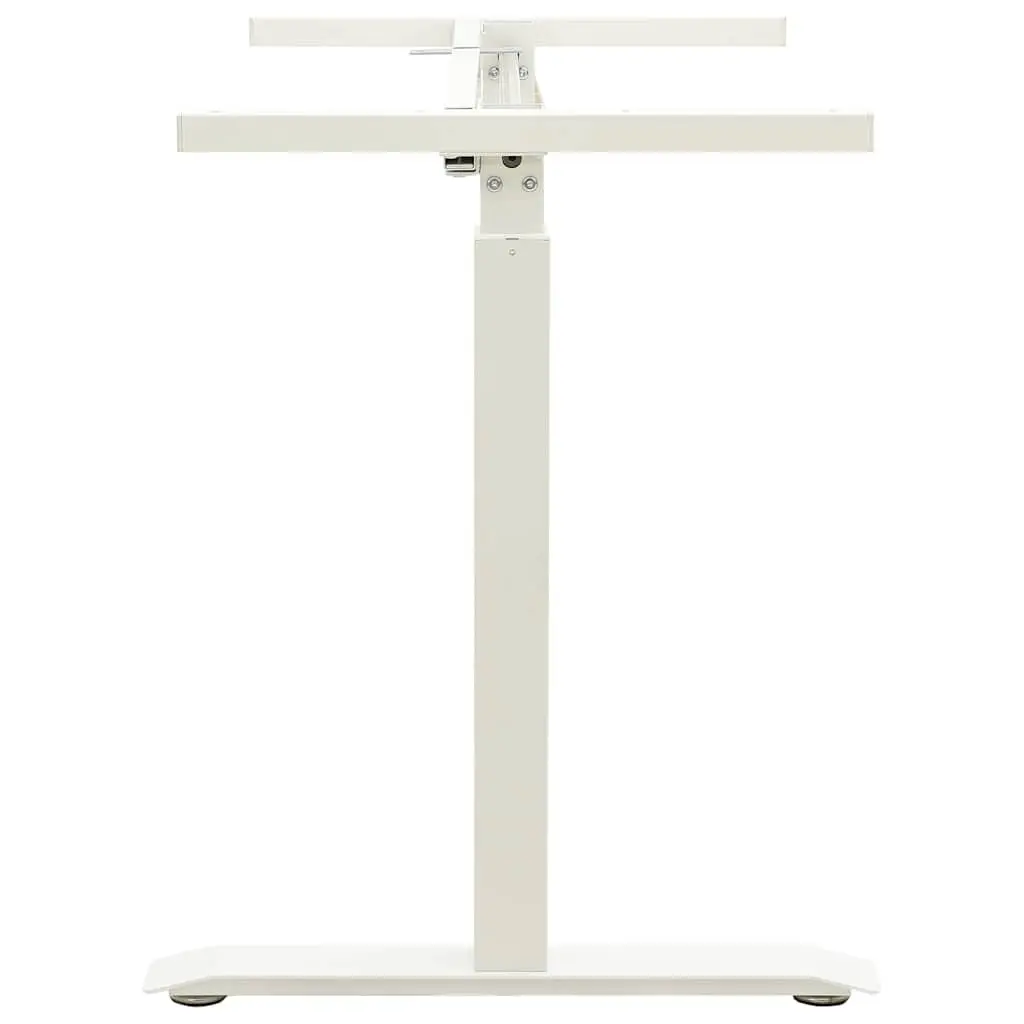 Manual Height Adjustable Standing Desk Frame Hand Crank White Workstation