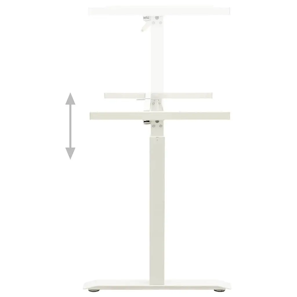 Manual Height Adjustable Standing Desk Frame Hand Crank White Workstation