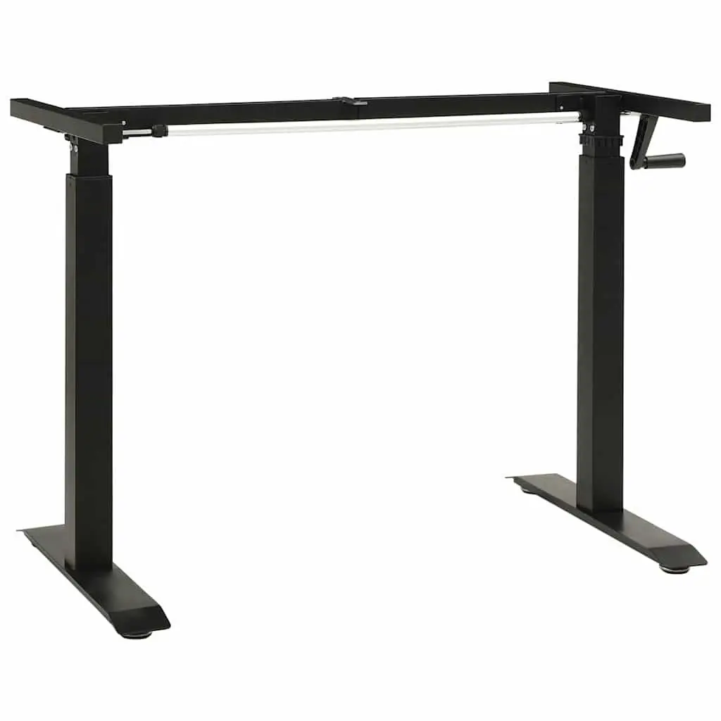 Black Manual Height Adjustable Desk Frame with Hand Crank