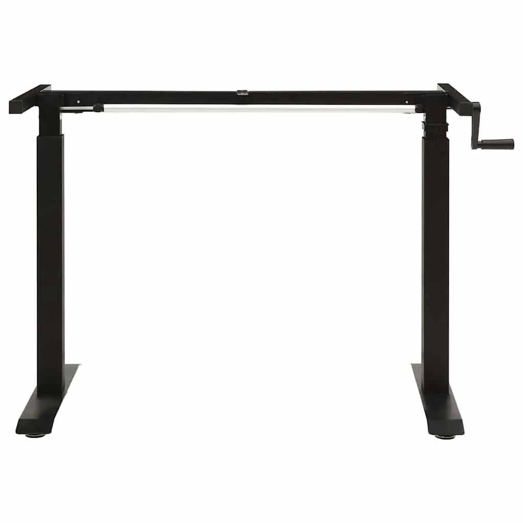 Black Manual Height Adjustable Desk Frame with Hand Crank