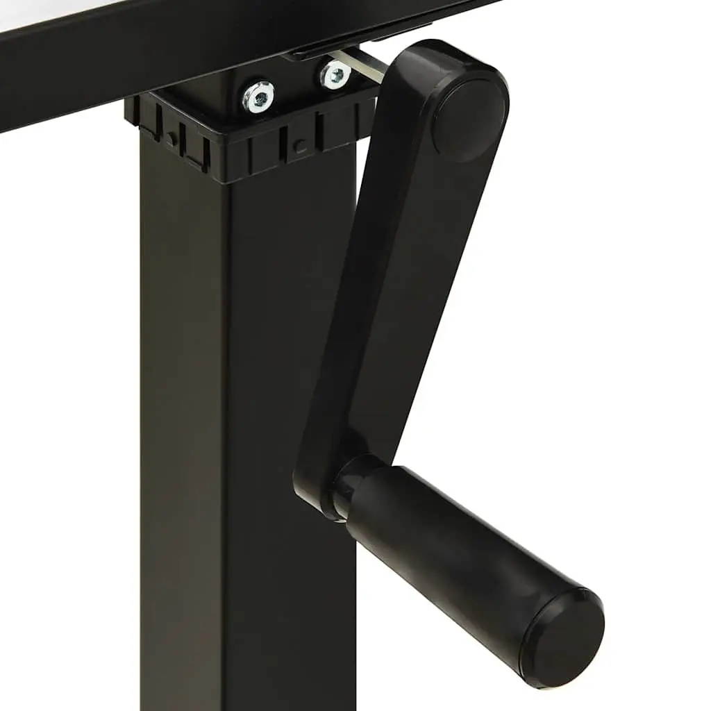 Black Manual Height Adjustable Desk Frame with Hand Crank