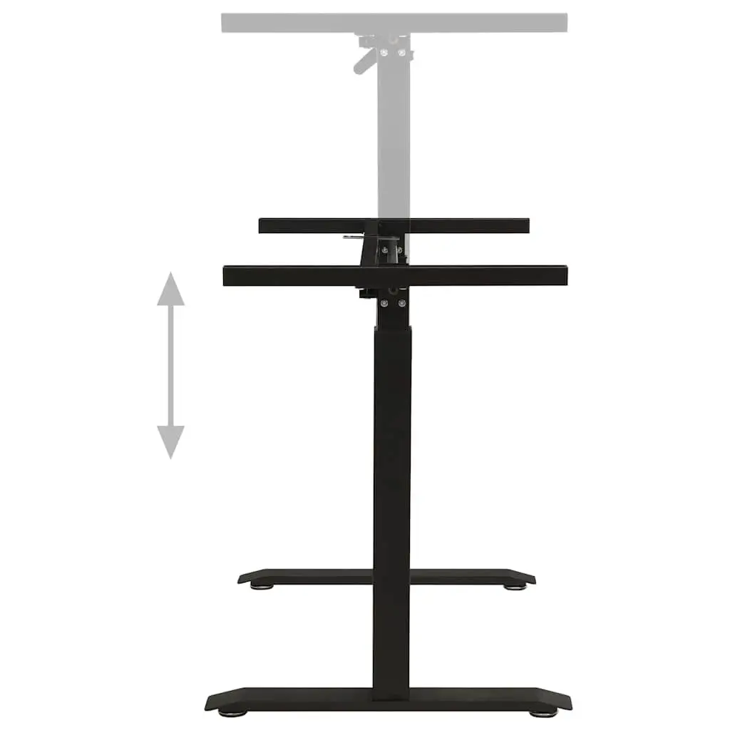Black Manual Height Adjustable Desk Frame with Hand Crank