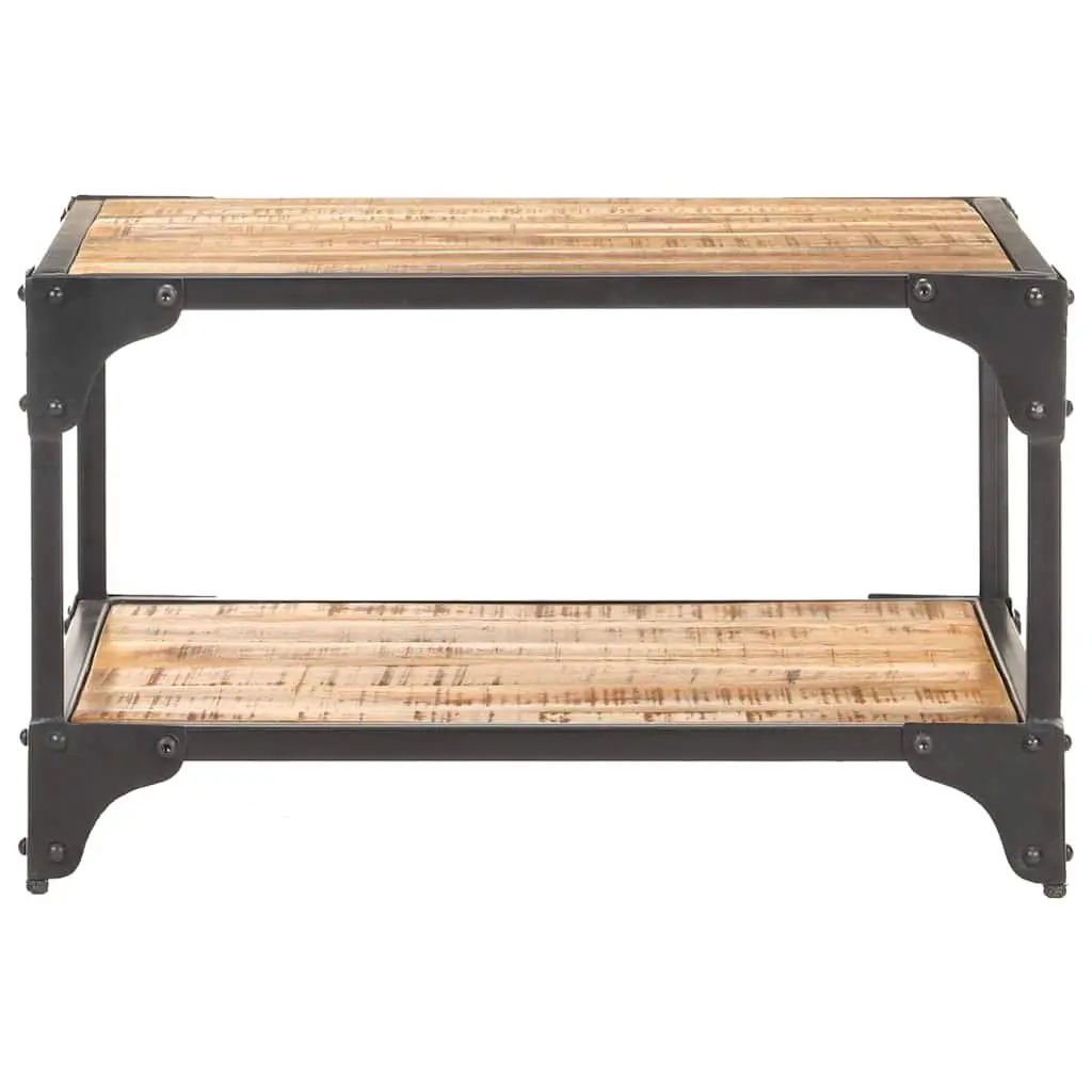 Solid Mango Wood Coffee Table with Storage Shelf