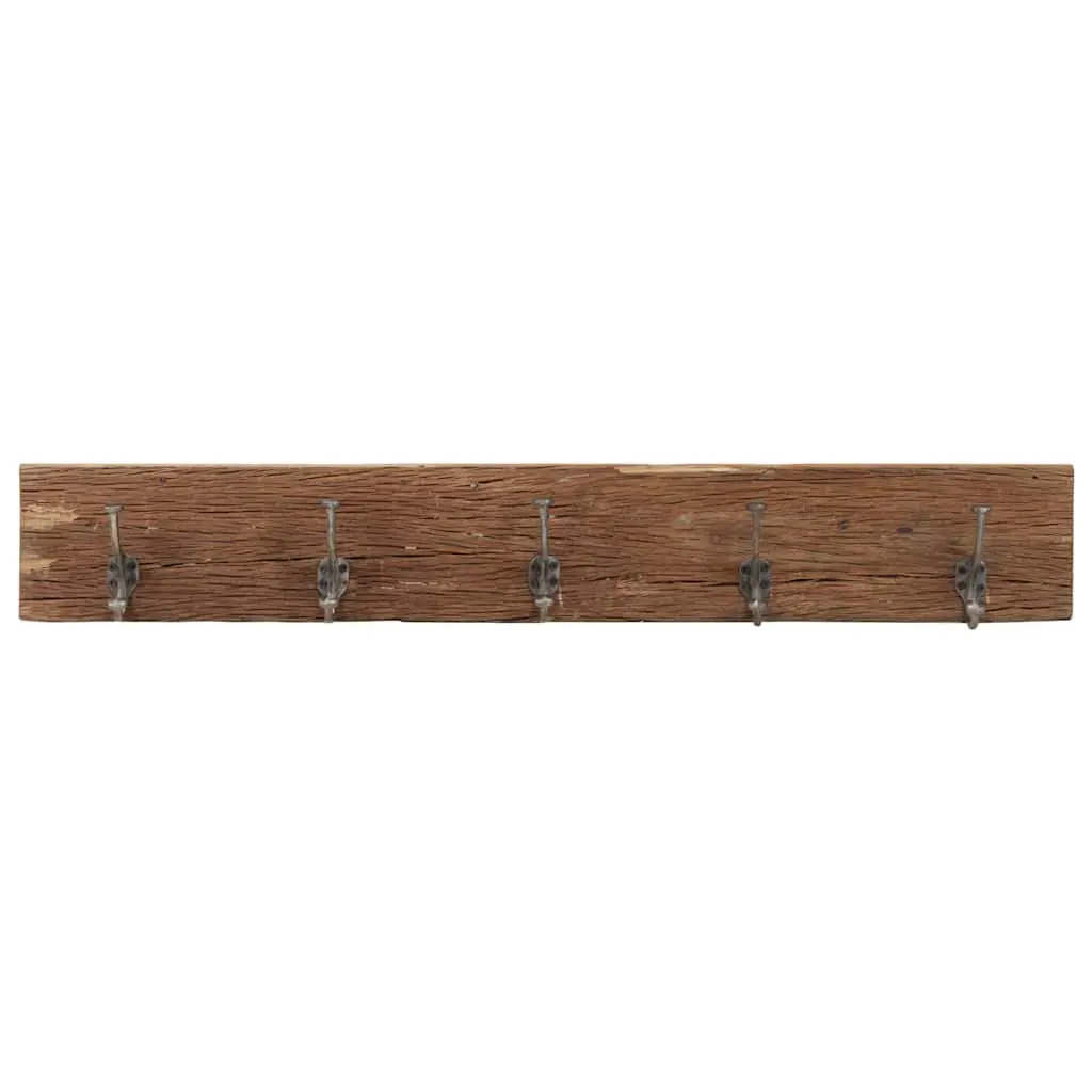 Solid Reclaimed Wood Hall Hanger with 5 Hooks