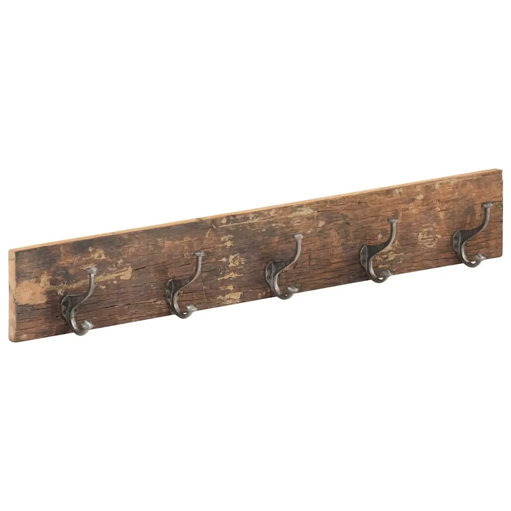 Solid Reclaimed Wood Hall Hanger with 5 Hooks