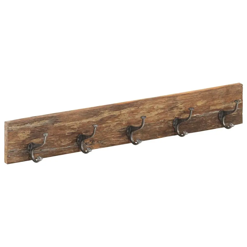 Solid Reclaimed Wood Hall Hanger with 5 Hooks