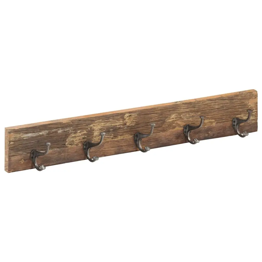 Solid Reclaimed Wood Hall Hanger with 5 Hooks