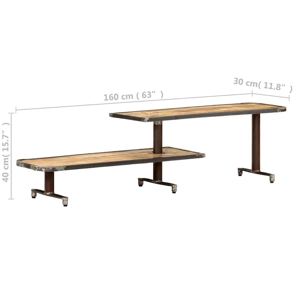 Solid Mango Wood TV Cabinet 160x30x40 cm for Living Spaces
