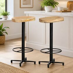 Brown Solid Mango Wood Bar Stools 76 cm, 2 pcs