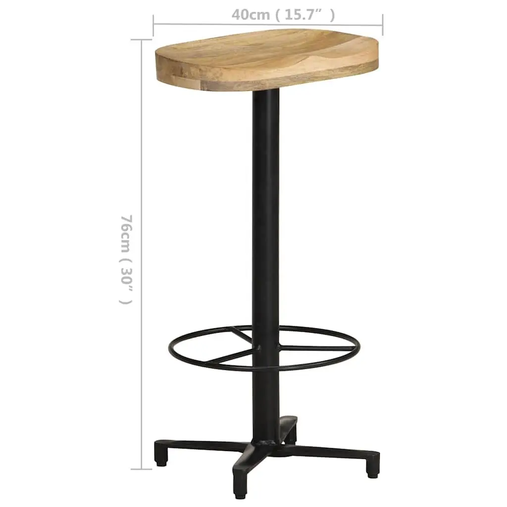 Brown Solid Mango Wood Bar Stools 76 cm, 2 pcs