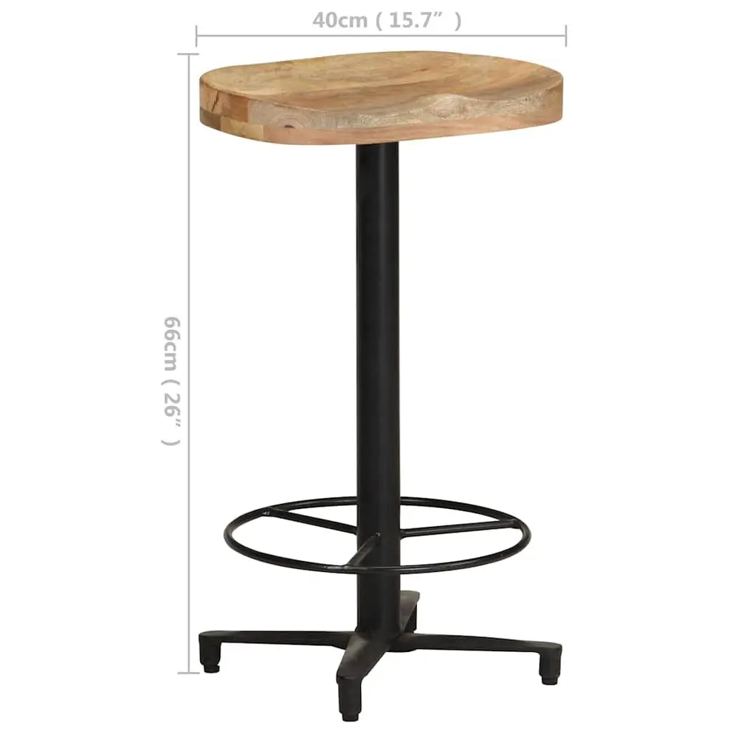 Bar Stools 2 pcs 66 cm Brown Wood Counter Height Seating Footrest