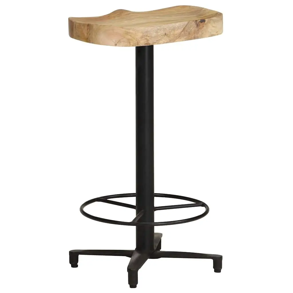 Bar Stools 2 pcs 66 cm Brown Wood Counter Height Seating Footrest