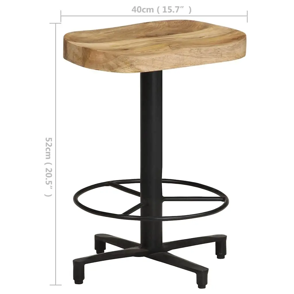 Bar Stools Solid Mango Wood Brown 52 cm Kitchen Counter Seating