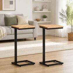 Solid Wood Accent Side Table in Brown