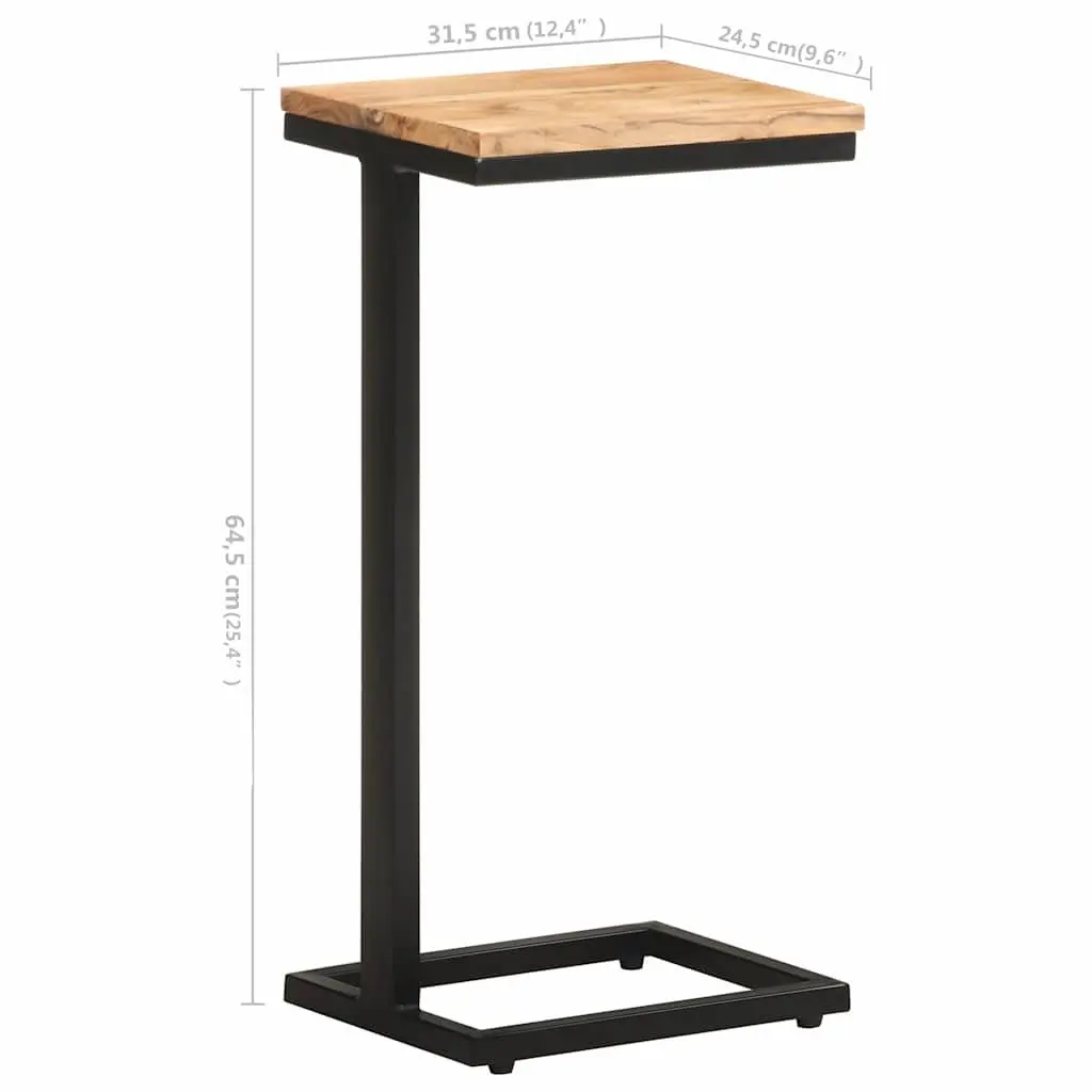 Solid Wood Accent Side Table in Brown