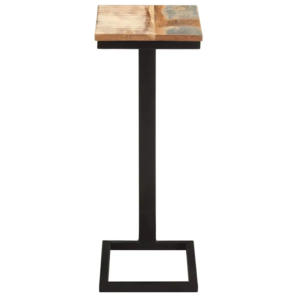 End Table Solid Reclaimed Wood Brown 2 pcs Powder-Coated Iron Legs
