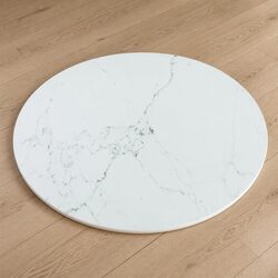 Round Marble Design Table Top in Tempered Glass Ø60cm