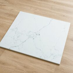 White Marble Design 60x60 cm Tempered Glass Table Top