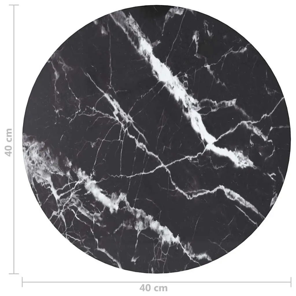 Tempered Glass Table Top Round Black Marble Design Dining Coffee Table Surface