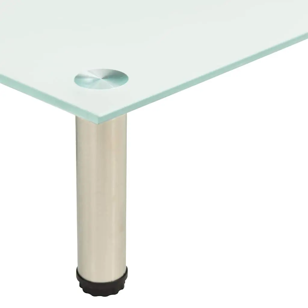 Tempered Glass TV Stand Modern 60 x 35 x 17 cm Stainless Steel Frame Media Console Table