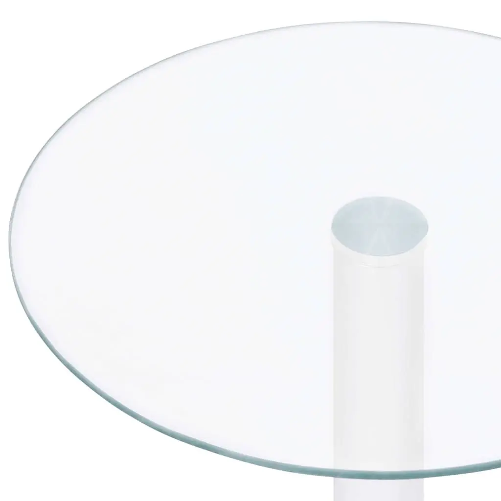 Coffee Table Transparent Tempered Glass Modern 40 cm Aluminium Tube Frame