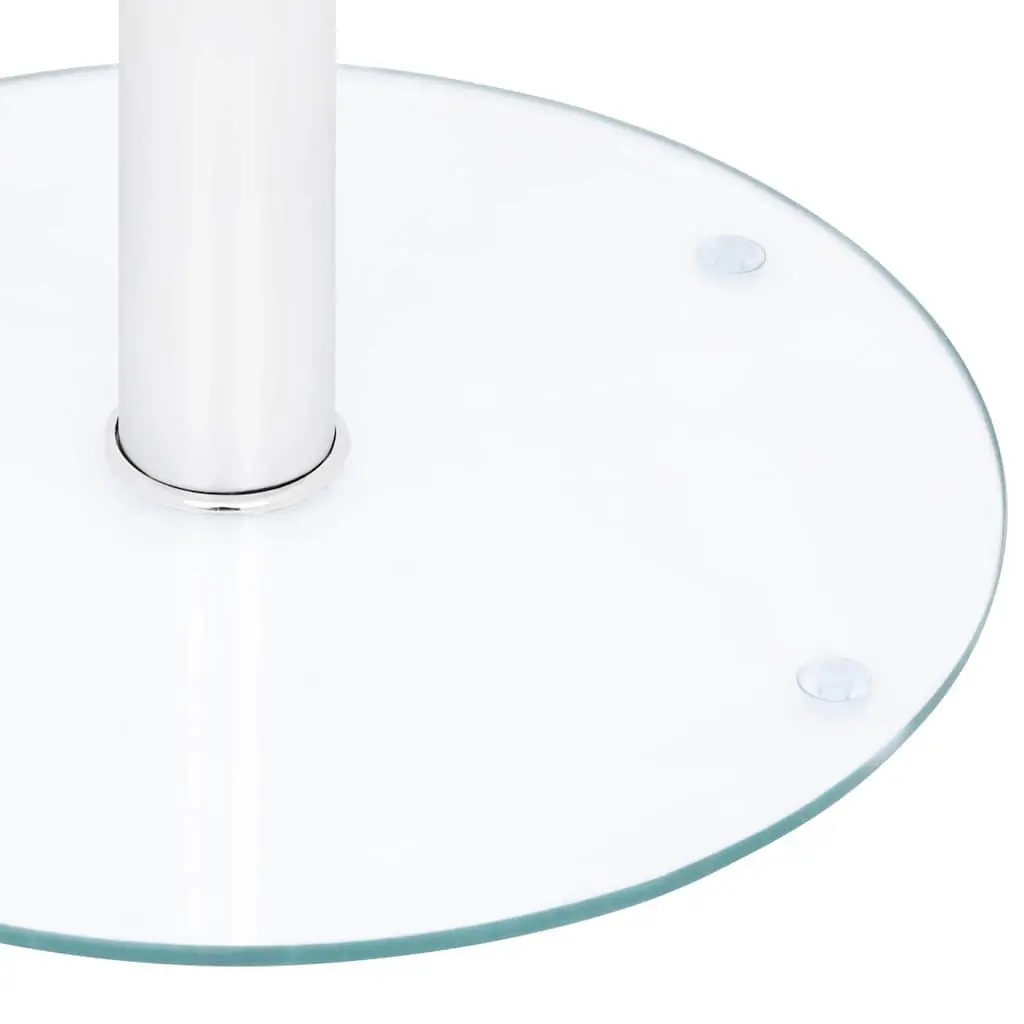 Coffee Table Transparent Tempered Glass Modern 40 cm Aluminium Tube Frame