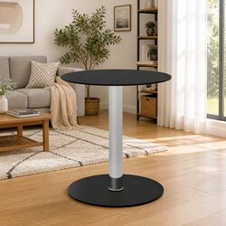 Modern Black Coffee Table with Tempered Glass Top