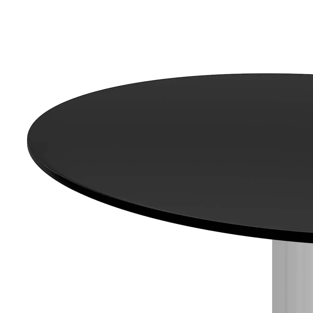Coffee Table Black Modern 40cm Tempered Glass Aluminium