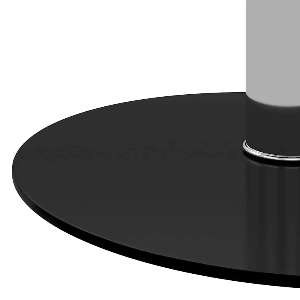 Coffee Table Black Modern 40cm Tempered Glass Aluminium