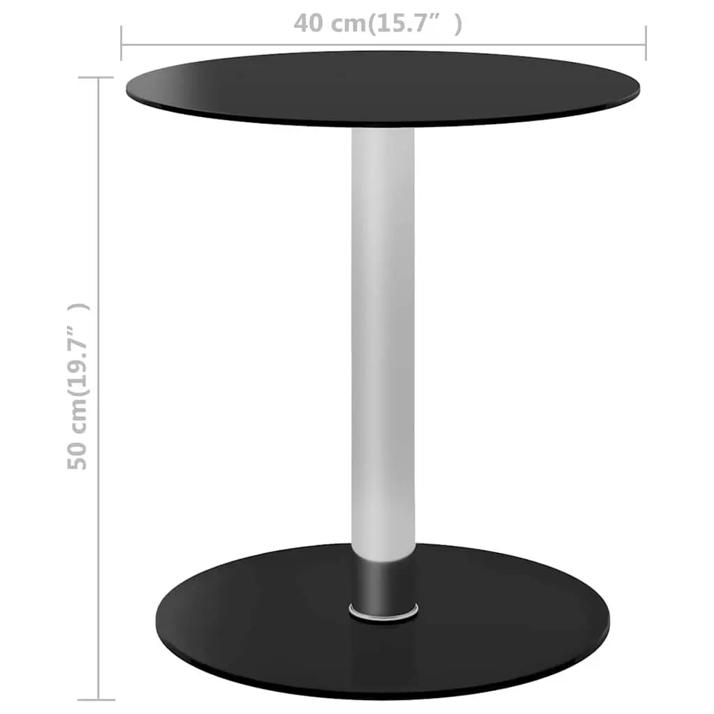 Coffee Table Black Modern 40cm Tempered Glass Aluminium