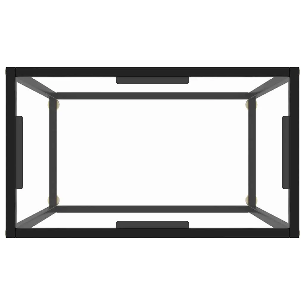 Console Table Tempered Glass Transparent Modern End Table Side Accent Furniture