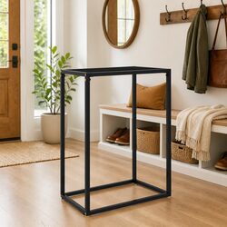 Stylish Black Tempered Glass Console Table for Living Spaces