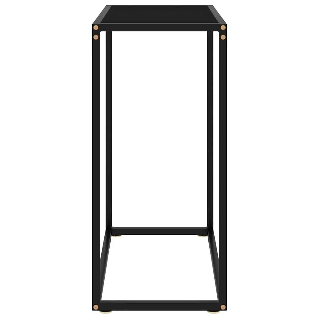 Black Tempered Glass Console Table for Living Spaces