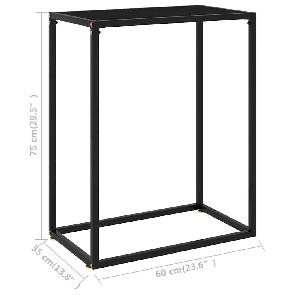 Black Tempered Glass Console Table for Living Spaces