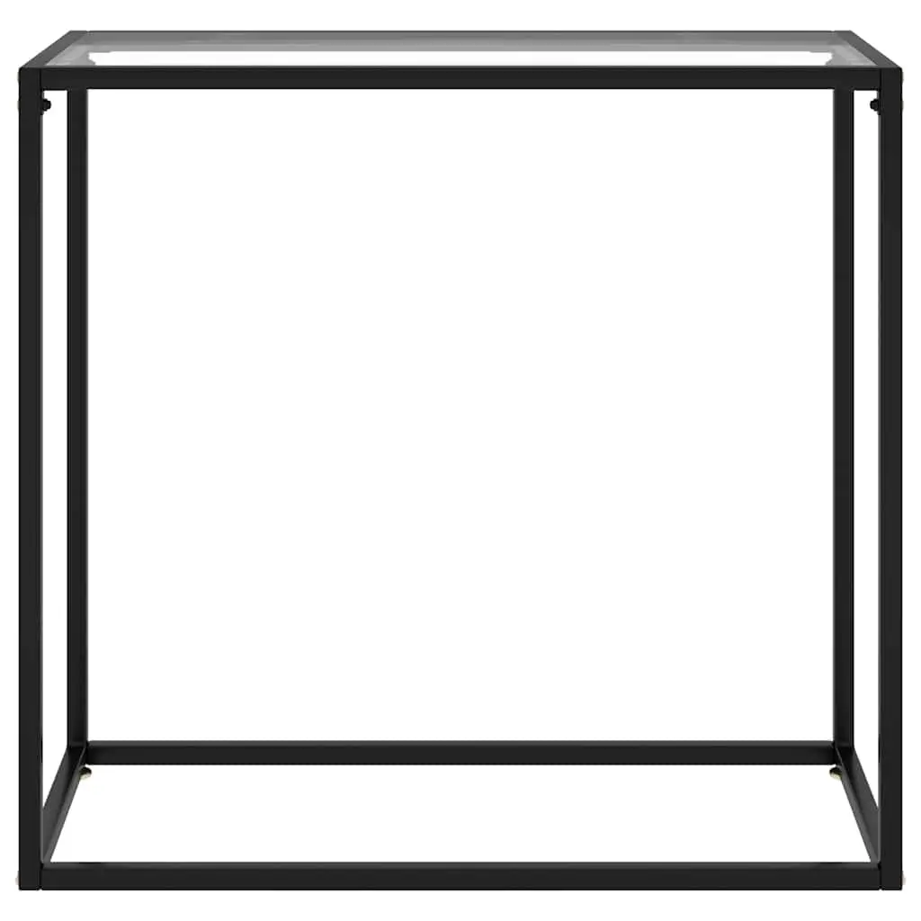Console Table Modern Transparent Tempered Glass Top Powder-coated Steel Frame 80 x 35 x 75 cm