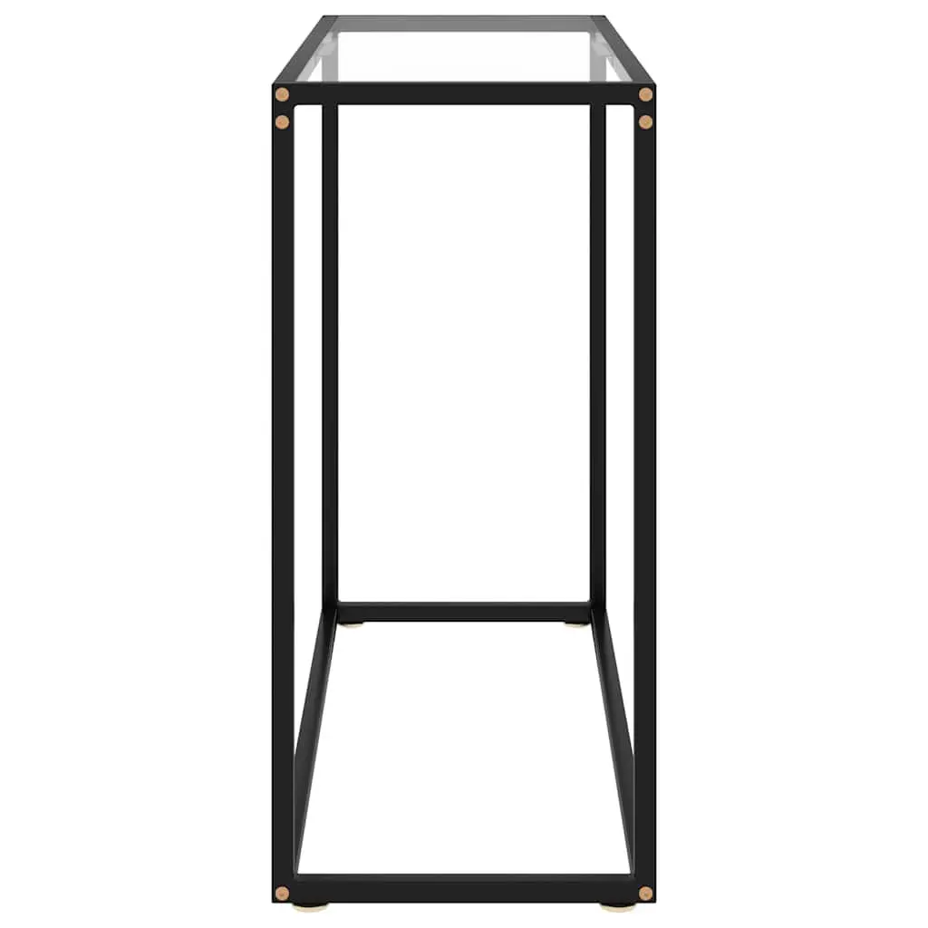 Console Table Modern Transparent Tempered Glass Top Powder-coated Steel Frame 80 x 35 x 75 cm