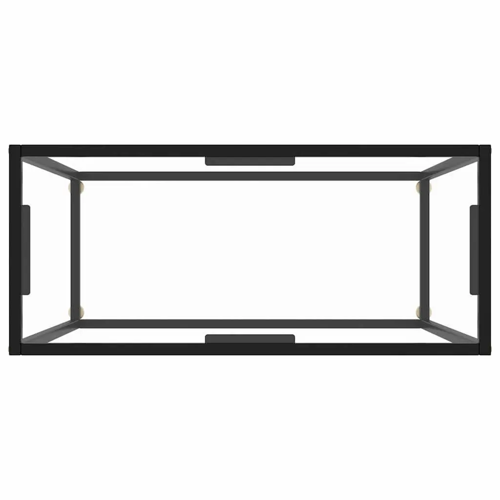 Console Table Modern Transparent Tempered Glass Top Powder-coated Steel Frame 80 x 35 x 75 cm