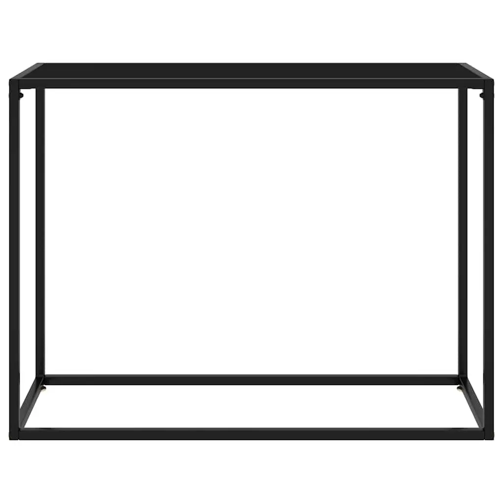 Black Console Table with Tempered Glass Top