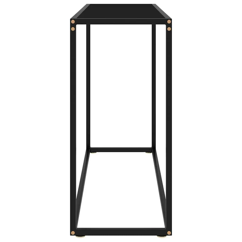 Black Console Table with Tempered Glass Top