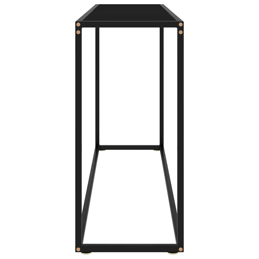 Black Console Table with Glass Top