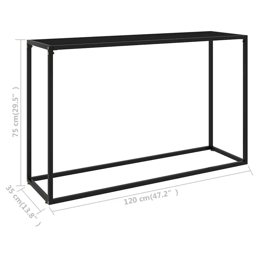 Black Console Table with Glass Top