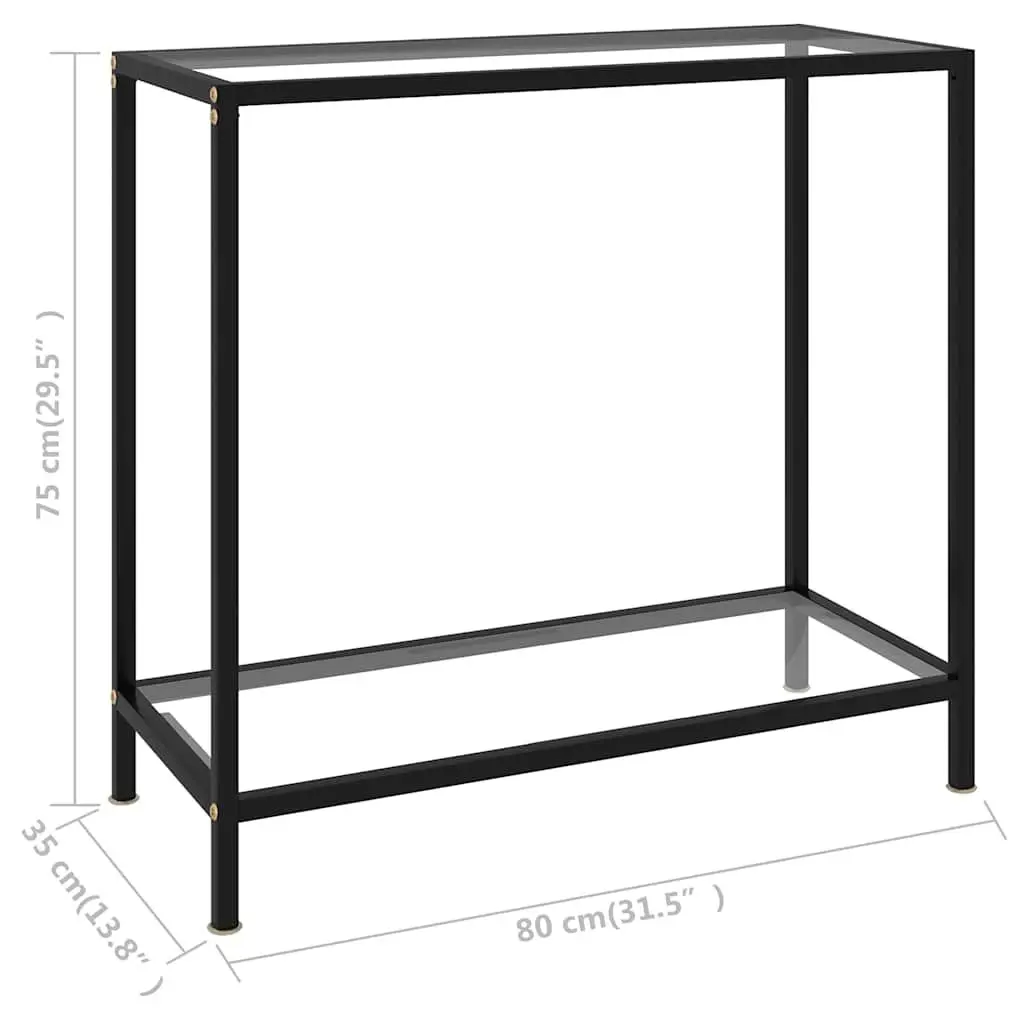 Console Table Tempered Glass Transparent Side End Table Living Room Furniture